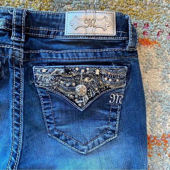 Miss Me Rhinestone Sequin Mid-Rise Skinny Jeans - Picture 7 of 13
